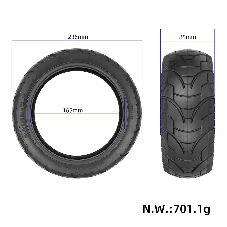 thumbnail interactive-video image 1 of Electric Scooter Front Wheel, 10 Inch 60/70‑6.5 Front Wheel With Vacuum Tubeless Tire Compatible For 9 G30 Electric Scooter 1 of 12