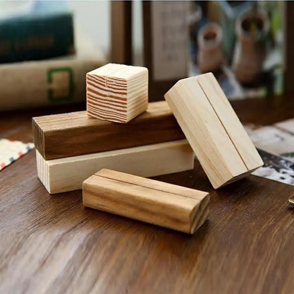 Card Holder Events Photo Picture Elegant Wooden Rustic Table Number Place Card Holder Note Holder Display Stand Decoration Desk