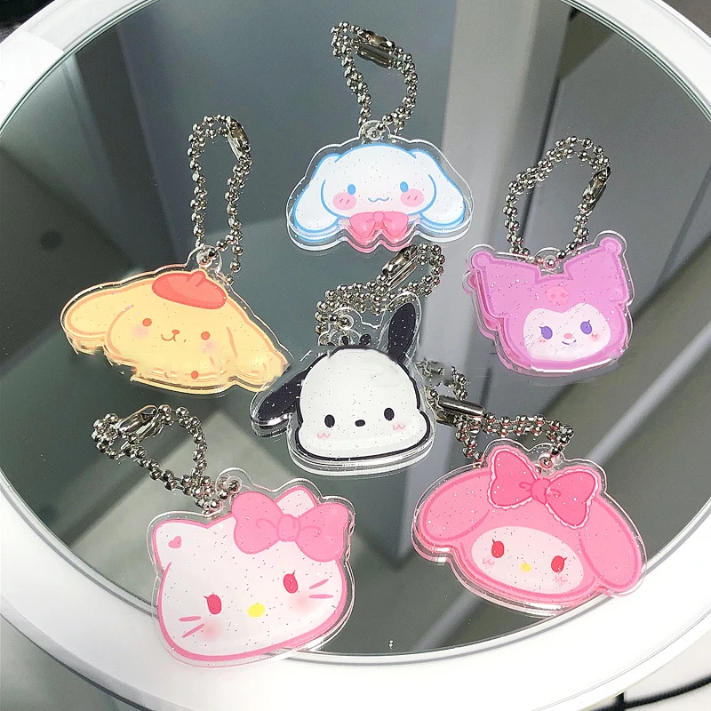 

Брелок Sanrio Kuromi Hello Kitty Purin Pachacco милый мультяшный акриловый брелок кавайная игрушка рюкзак подвеска девочка школьный рюкзак украшение