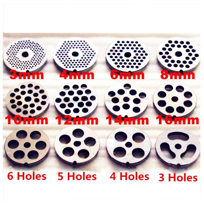 Meat Grinder Meat Grinder Spare Parts Food Grinder Attachments #22 Type 3mm-18mm Manganese Steel Meat Grinder Plate Cutting Plate For Meat Food Cutting Grinding Machine Parts Accessories