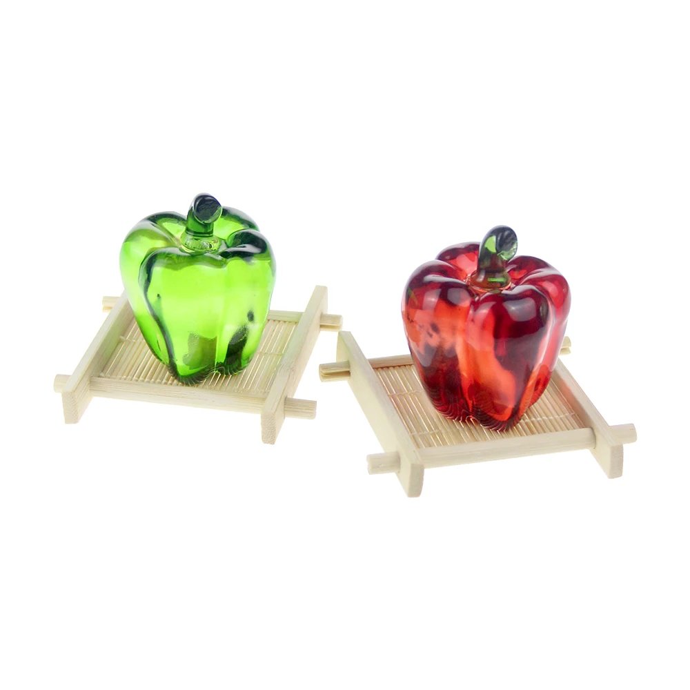

Crystal Chili Figurines 3 Colors Chili Living Room Ornament Pepper Glass Paperweight Home Decoration Accessory Bitthday Gifts