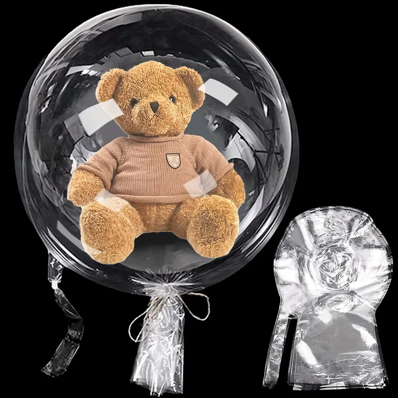 Wide Neck 30-Inch Transparent Bubble Balloon - 5-20pcs Party Gift Stuffer for Flowers
