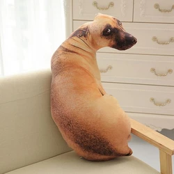 Coussin 3D pour enfants, mignon, courbé, chien imprimé, Animal réaliste, tête de chien drôle, Cosplay, jouet préféré, pour la maison 