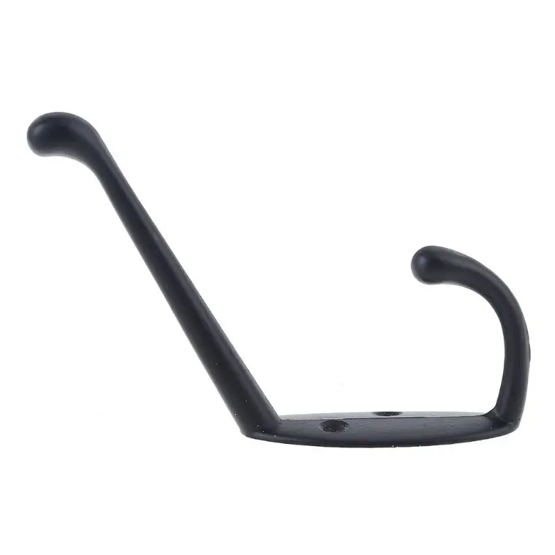 Description Picture 6 of item9 Pack Coat Hooks Wall Hooks Heavy Duty Wall Mounted For Hat Hardware Dual Prong Retro Coat Hanger With 20 Screws (Black/Gold)