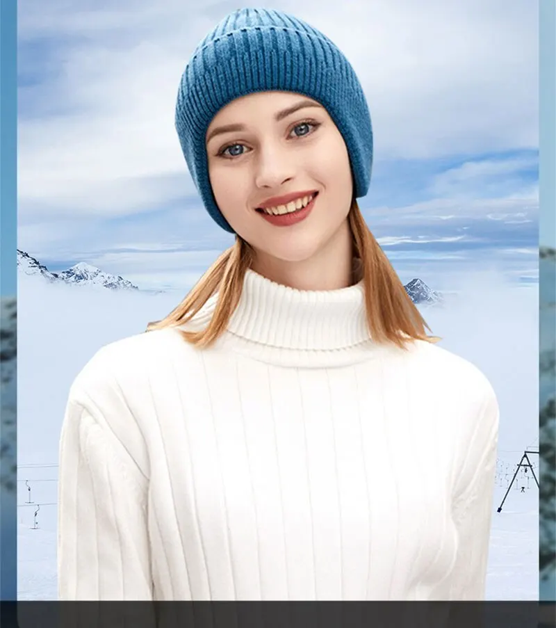 Winter Männer und Frauen Gestrickte Woolen Mode Im Freien Einfarbig Verdickt Warme Ohr Schutz Reiten Kalten Abdeckung Hut_voghion.com