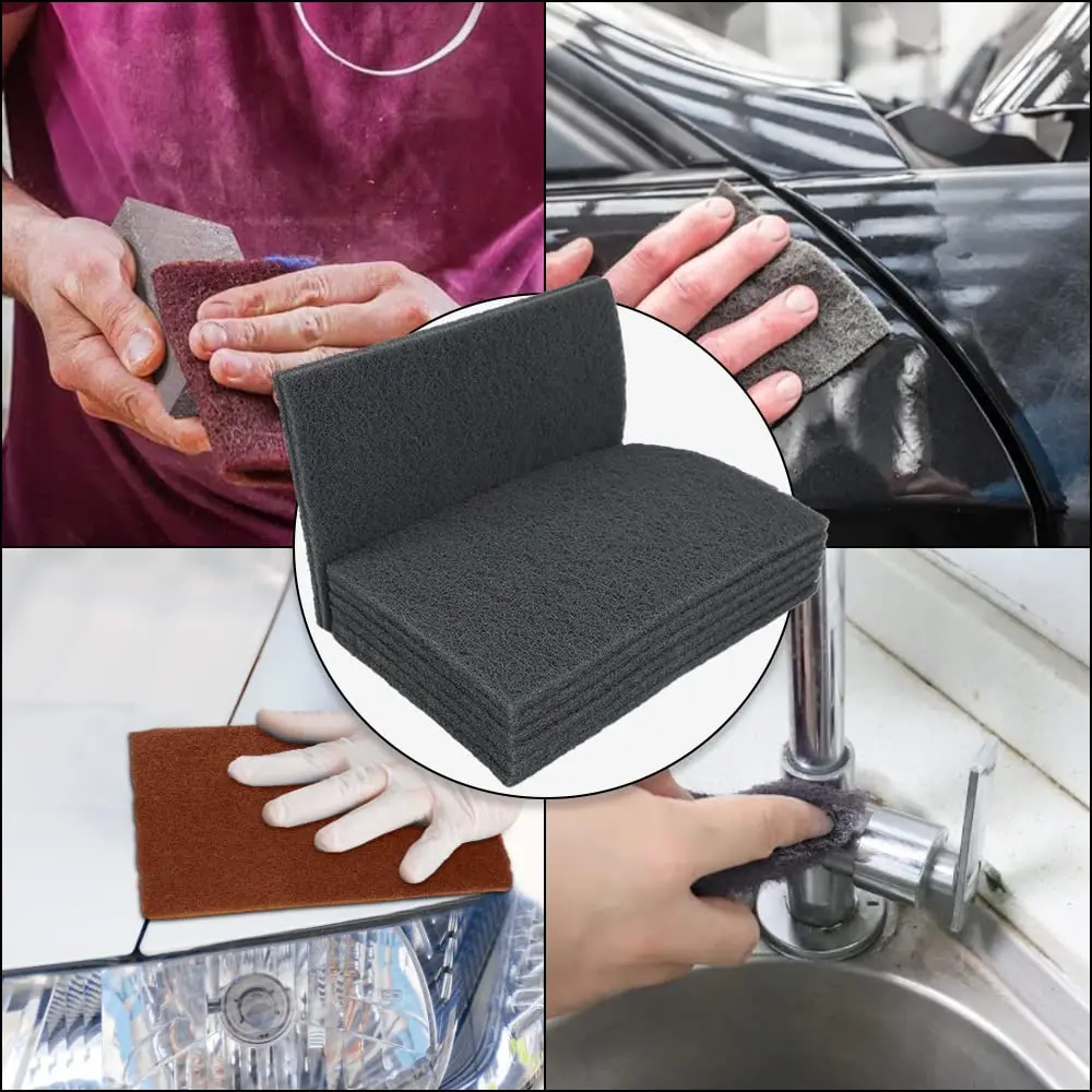 8Pcs 6Inch X9Inch Scuff Pad Scouring Pad Scuffing Sanding Cleaning Blending Paint Surface Prep Adhesion for Automotive Polishing