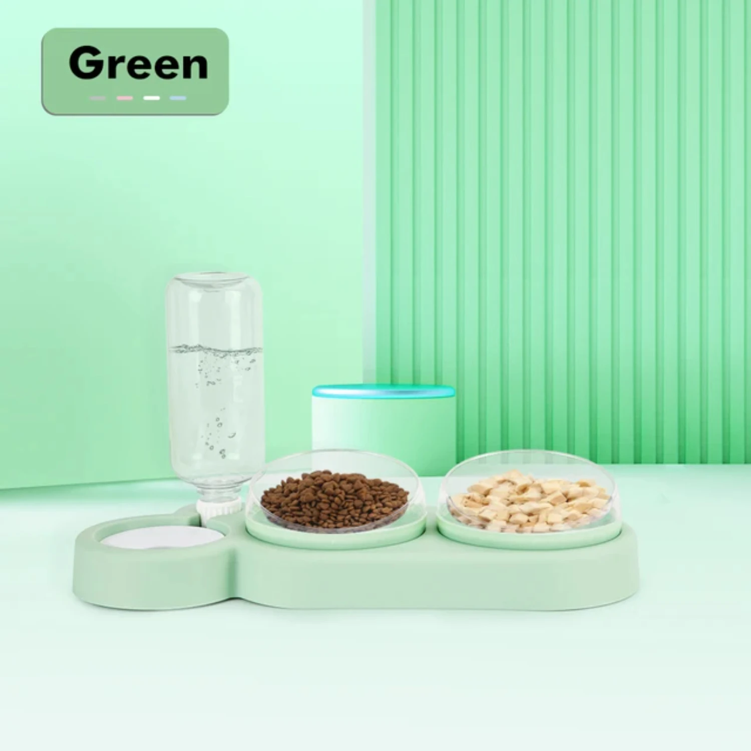 Automatic Food Cat Bowl 3 in 1 Cat Feeder Pet Drinker For Cats Water Storage Dispenser Double Bowl Raised Stand Container