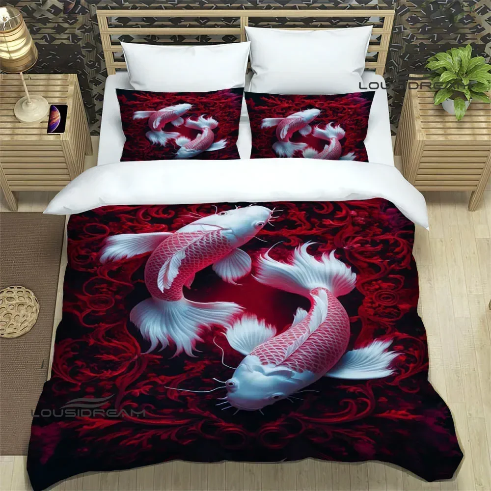 3D fish Cute printed Bedding Sets exquisite supplies set duvet cover bed comforter set bedding set luxury birthday gift 2