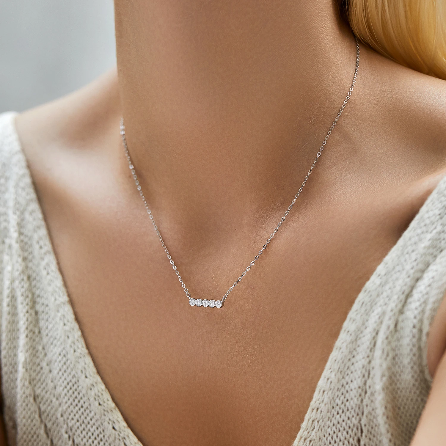 Juego De Collar Y Pendientes En Plata Esterlina 925 Con 2.50 Quilates De Diamantes De Laboratorio - Elegante Y Brillante