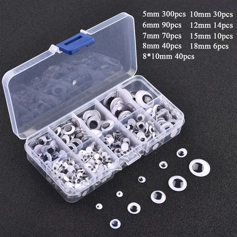 100pcs Self-adhesive Mobile Eyes Plastic Swing Eyes Googly Wiggle Eyes for  DIY Clip Art Crafts Project DIY Doll Accessories Eye