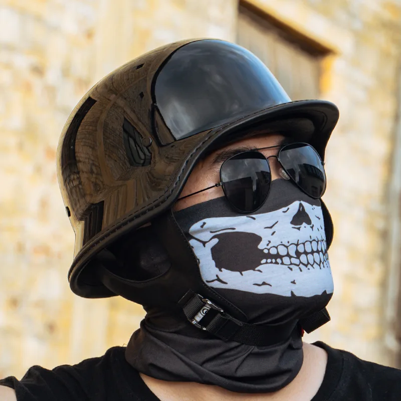 bucket style motorcycle helmet 13 1/2 Skull - Superior Vintage White Half Face Helmet Open Face