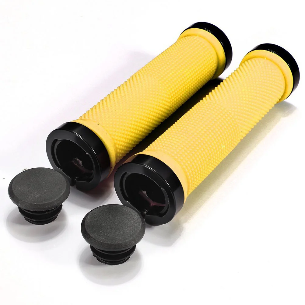 

A Pair of Mountain Bike Bicycle MTB Non-Slip Rubber Lock On Handlebar Grips (White)