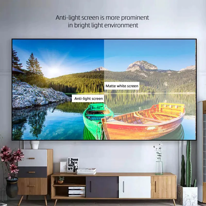 メタリック仕上げ プロジェクター本体 プロジェクタースクリーン 72インチ 16:9 吊り下げ式 電動 昇 降