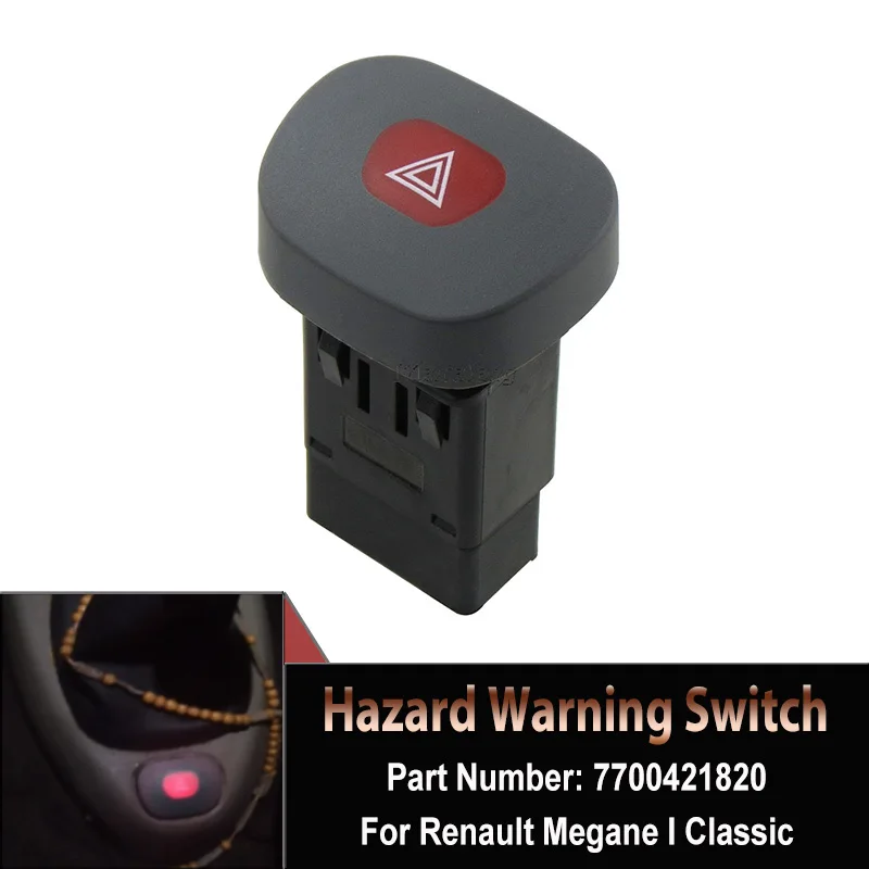1 Pezzi Per Renault Clio Ii 8P Interruttore Di Avvertimento Di Pericolo Elettrico Di Alta Qualità Oem #8P 7700421820 Accessori Per Auto