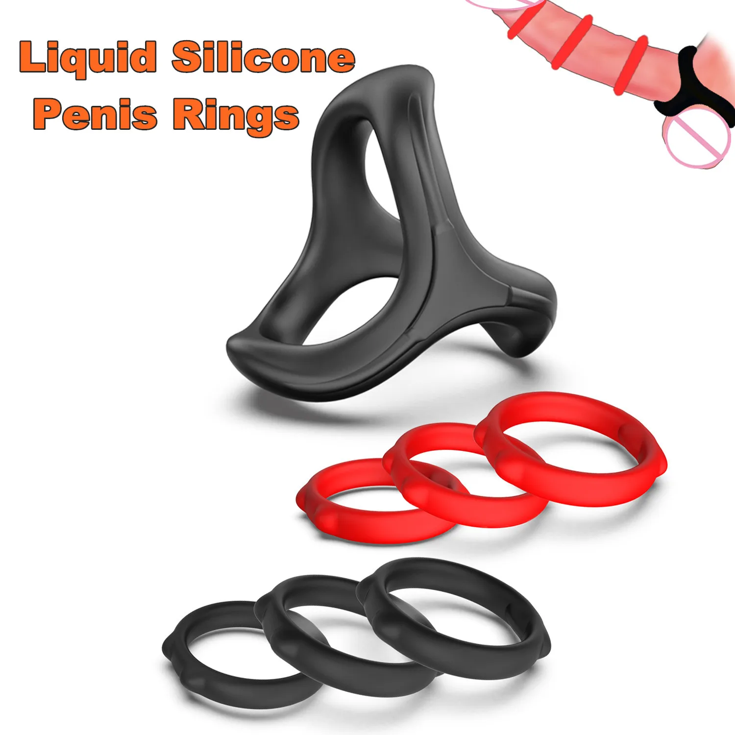 Penis Cock Ring 9 Kinds of Men's Penis Ring Lower Body Restraint Glans Stimulate Cock Ring Couples Sex Delay Ejaculation Penis Obstruction