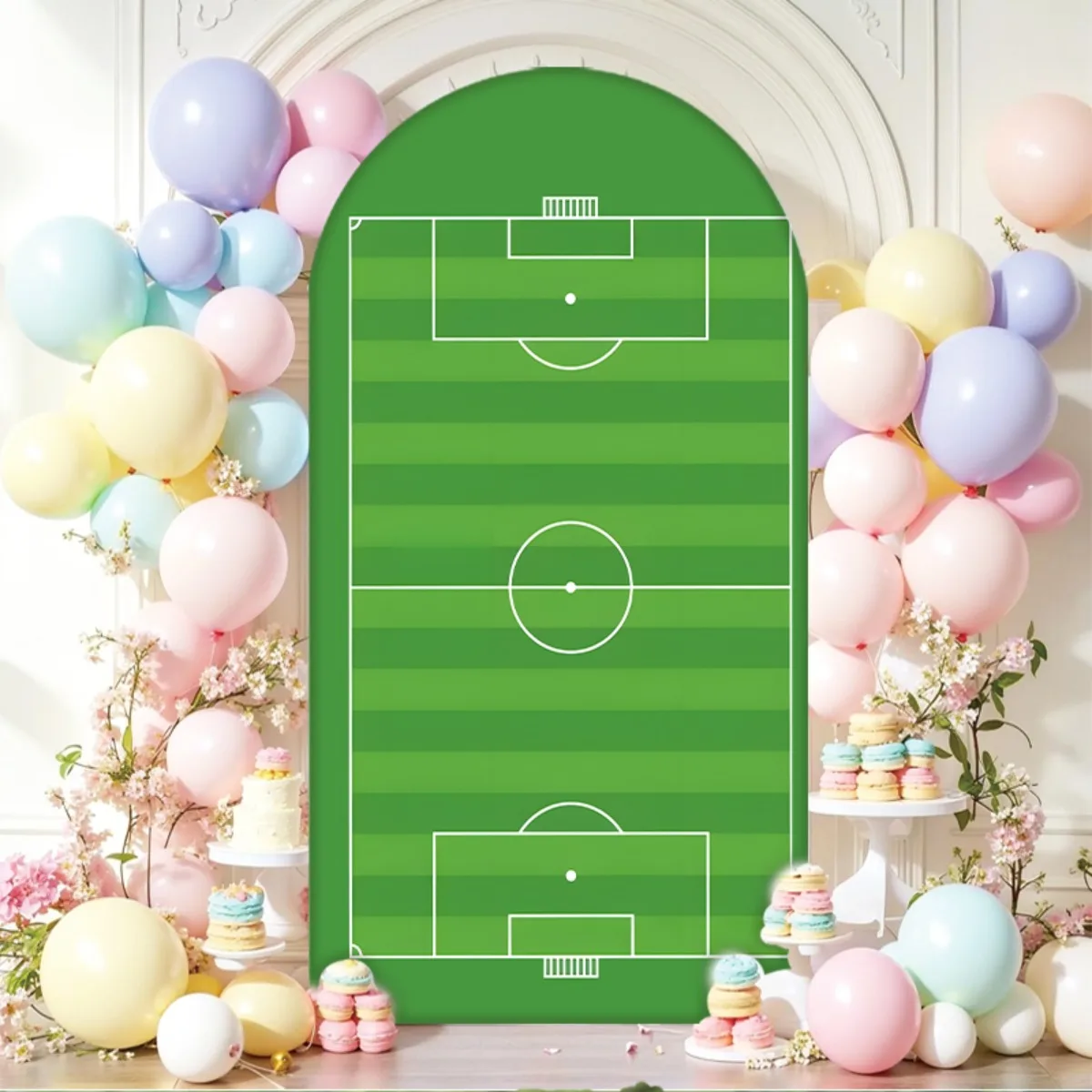 VIKAMA 2D Flacher Bogen Fußball-Themen Fotografie-Hintergrund Ideal für Partydekoration – Detail 9