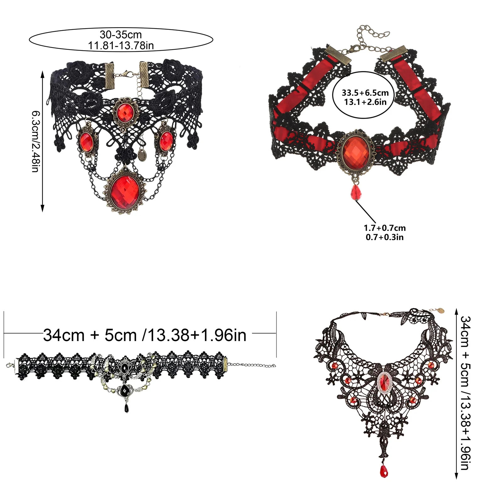 Lady Chokers Court Gothic Women Neck Jewelry Accessory Girl Lace Gothic Vintage Sexy Fashion Rose Beads Flower Necklace - Image 4