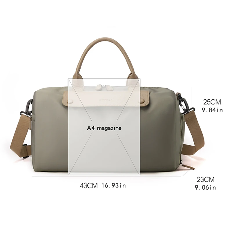 Travel luggage bag, with shoe bag, multiple pockets - durable sports bag, fitness bag, wet dry separation