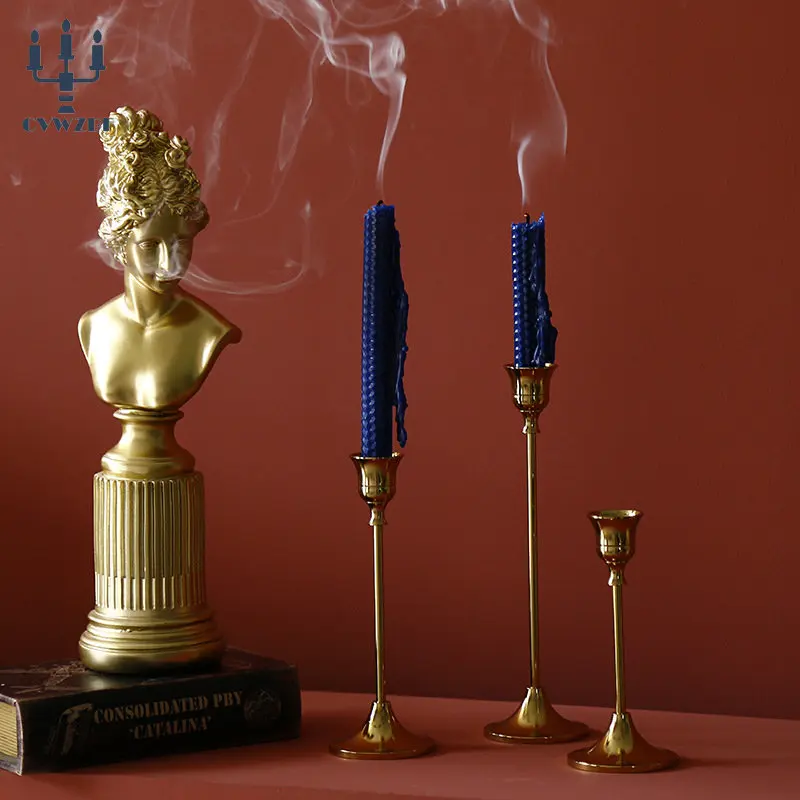 3Pcs/Set European style Metal Candle Holders Simple Golden Wedding Decoration Bar Party Living Room Decor Home Decor Candlestick candle holders