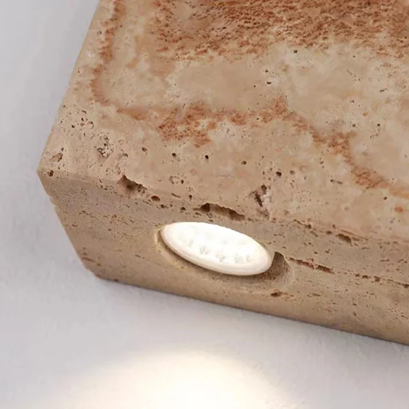 Modern Minimalist Square Natural Stone LED Wall Lamp Bedroom Living Room Staircase Corridor Atmosphere Light Home Decor Fixtures