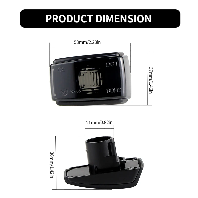 Dynamische LED-zijmarkeringslamp Compatibel met Volvo 240 740 760 780 850 940 960, Volvo V40 C70 S70 V70 Sequentiële zijknipperlichten Richtingaanwijzer Knipperlichten