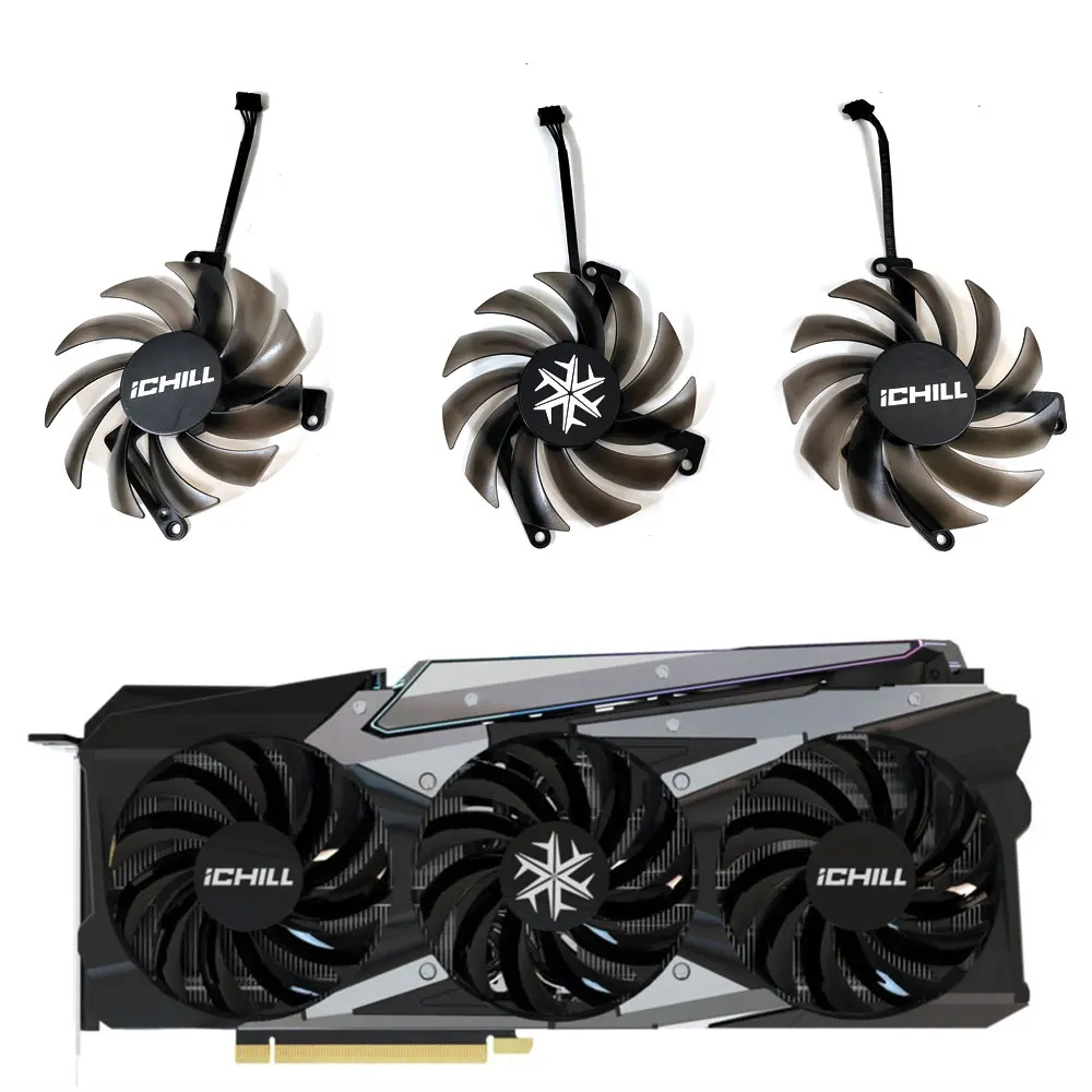 Nuova Ventola Inno3D Rtx 3060 85Mm 4Pin Cf-12915S Gpu Per Ventola Di Raffreddamento Grafica Inno3D Geforce Rtx 3060 3060Ti 3070 3070 Ti Ichill X3