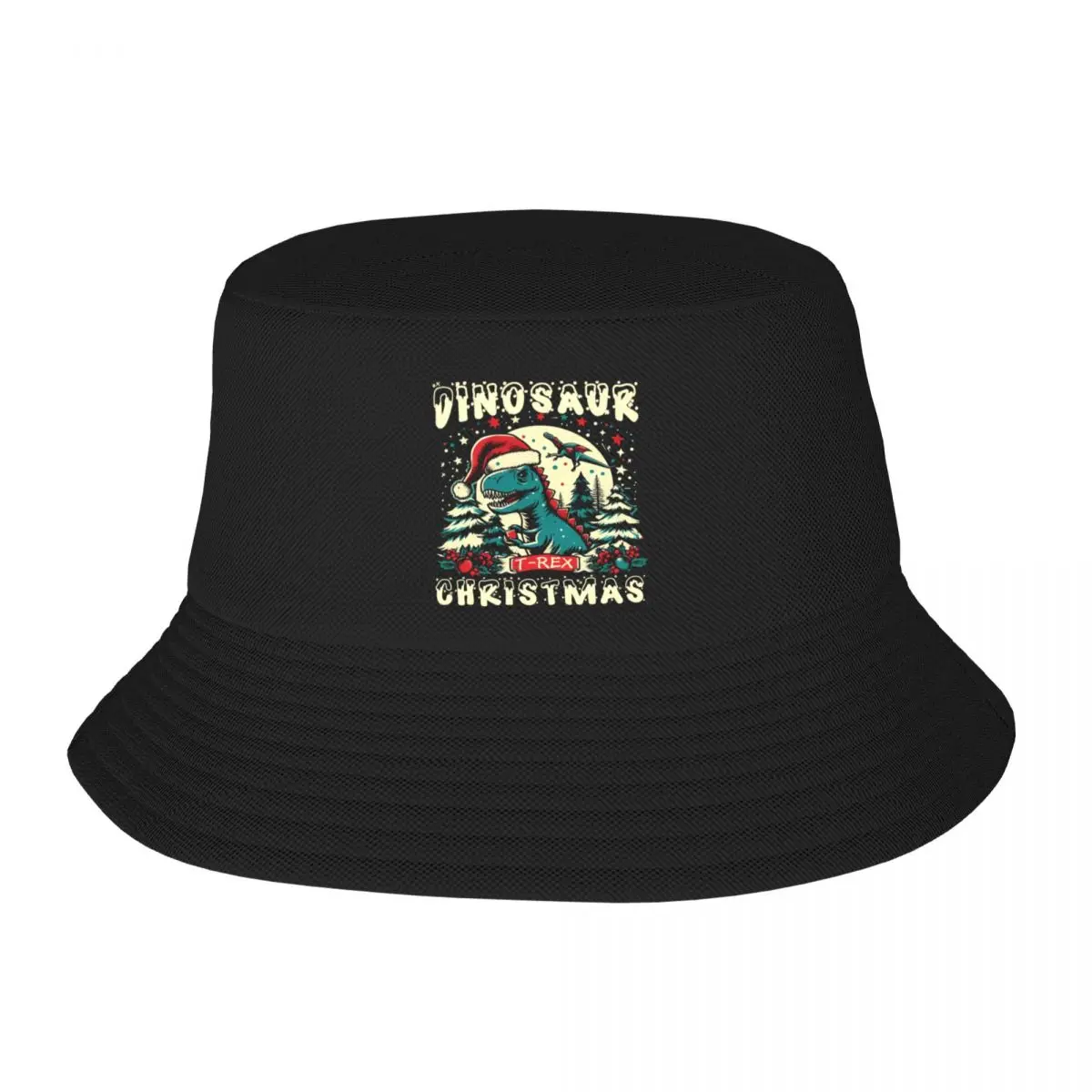 

Dinosaur Christmas Bucket Hat Beach Luxury Cap Mens Caps Women's