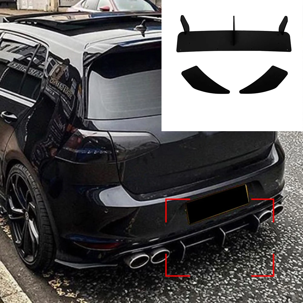 

Car ABS Rear Bumper Diffuser Rear Side Splitters Spoiler Lip For VW Golf 7 VII MK7 R R-Line 2013-2016 Cars Exterior Modification