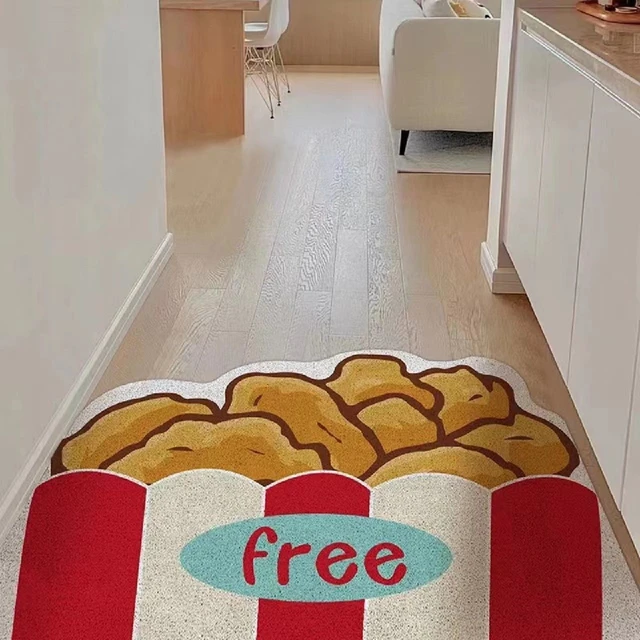 Carino patatine fritte tappeto PVC antiscivolo filo anello tappetino camera  da letto soggiorno tappeto comodino tappeto cucina porta Scratch Mat -  AliExpress