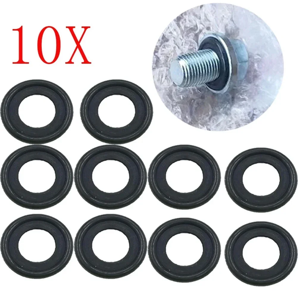 10x M 12/Oil Drain Plug Gasket 11mm Rubber Sealing Oil Drain Gaskets Washer Oil Pan Sealer Replacement 12616850 oil drain plug gasket