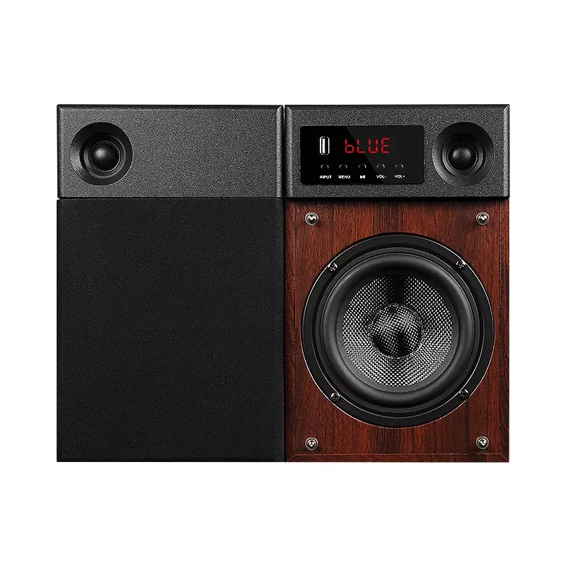 80W Desktop Kayu HiFi Stereo Gaya Aktif Bluetooth Speaker Home - Main Image