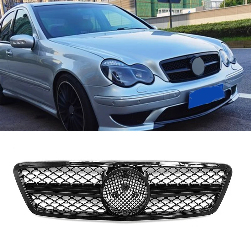 Rejilla de parachoques delantero cap Tuning Racing Grill logo para W203 jpg Rejilla de parachoques delantero cap Tuning Racing Grill logo para W203 jpg