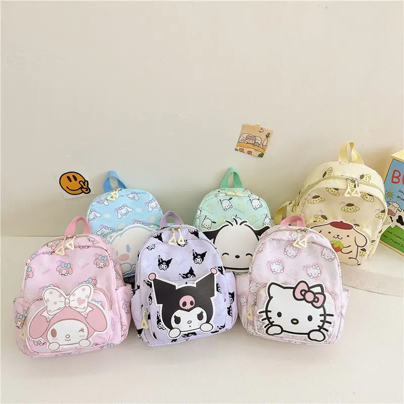 

Hello Kitty Kuromi Cinnamoroll Pompom Purin My Melody Sanrio Anime Cartoon Kawaii Cute Small School Bag Student Design Backpack