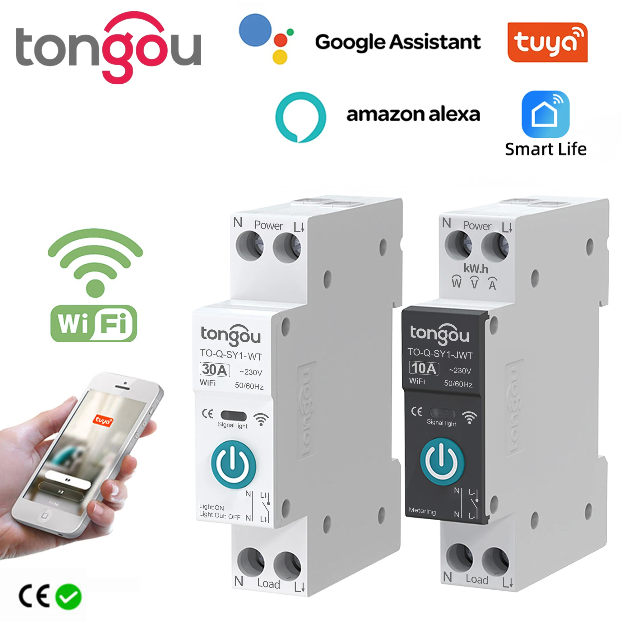 Interruttore interruttore intelligente Tuya Wifi con misurazione 63 a1p interruttore-interruttore-intelligente-tuya-wifi-con-misurazione-63-a1p