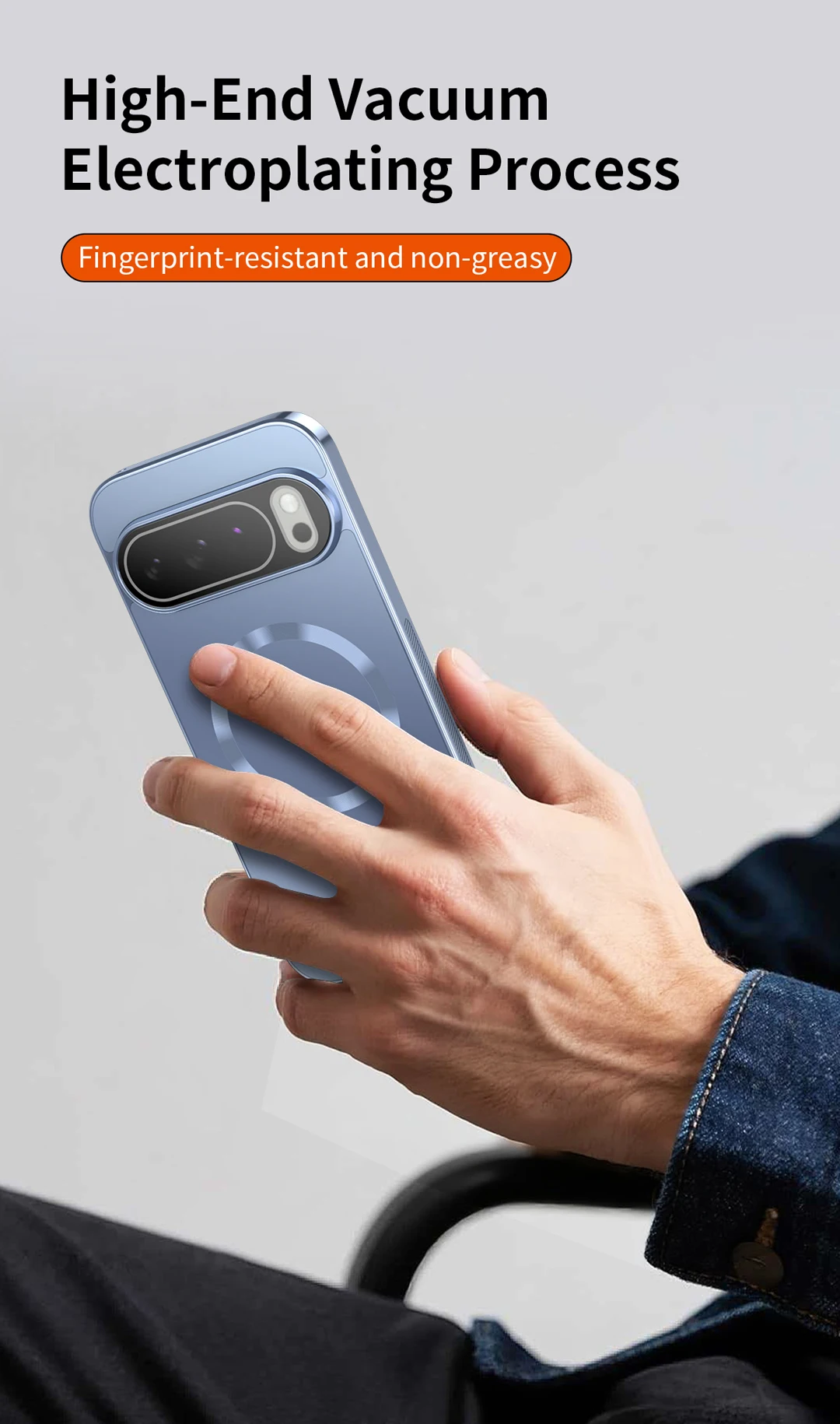 Premium Vacuum Coated Anti-Slip Protective Case with Magnetic Wireless Charging Compatibility