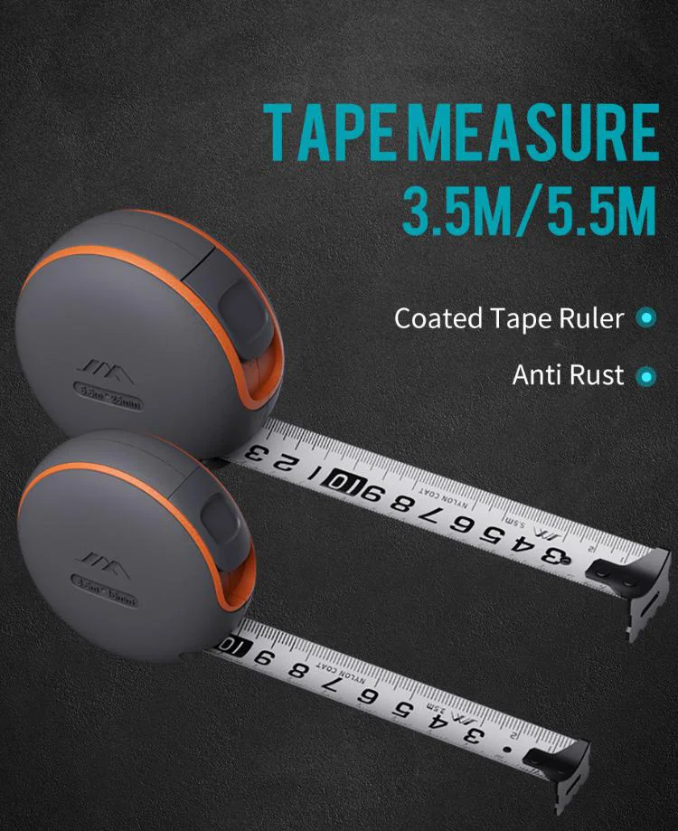 Jimihome Portable Tape Measure Auto Locking Coated Tape Ruler 5.5M 3.5M Steel Ruler Retractable Woodworking Measuring Tools