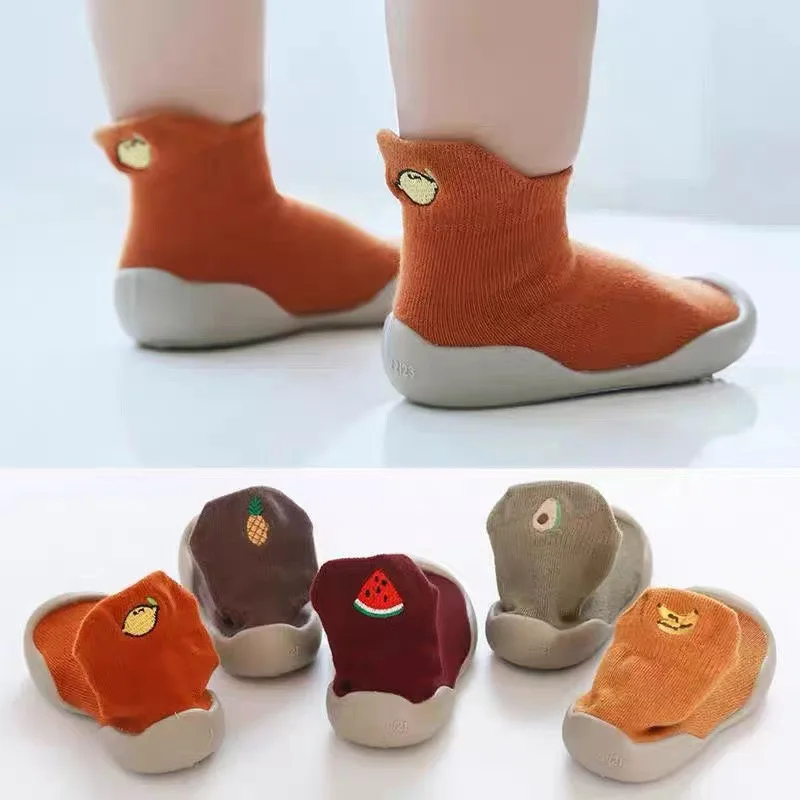 2024 Baby Socks Shoes Infant Color Matching Cute Kids Boys Shoes Soft Soled Child Floor Socks Shoes Toddler Girls First Walkers 2