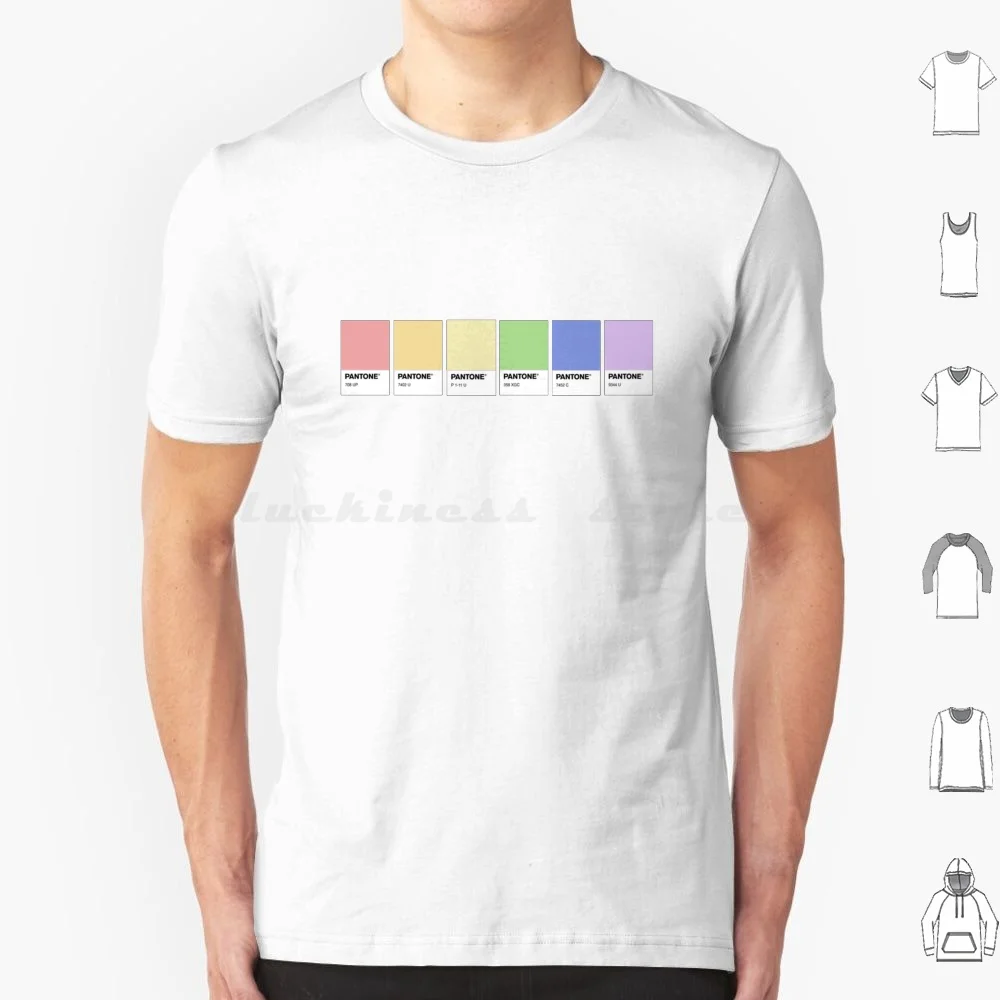 Pastel Pantone Pride T Shirt Big Size 100% Cotone Pride Pride Flag Pride Lgb Pride Wlw Sapphic Bi Bisessuale Pantone Pan Pansexual