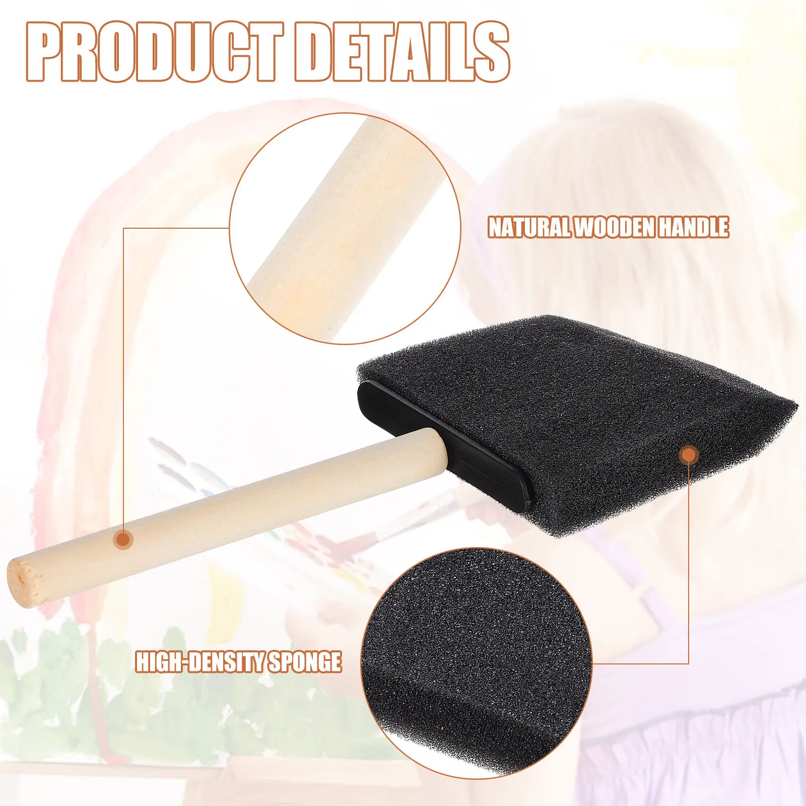 16Pcs 휴대용 스폰지 브러쉬 그림 도구 창의적인 DIY 스폰지 키트 그리기 낙서 그림 용품