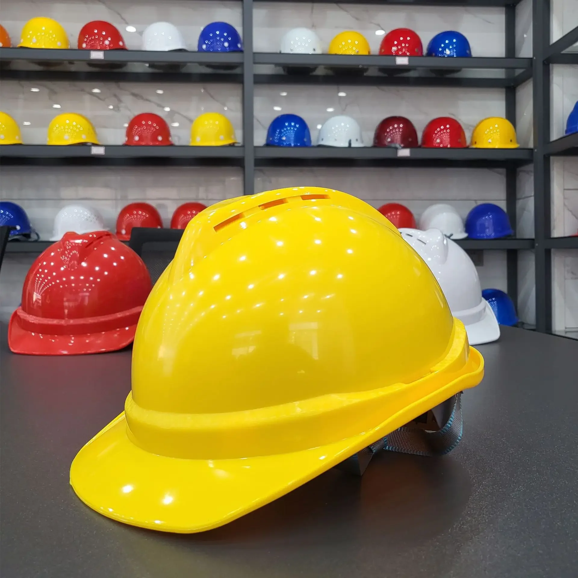 Construction Site Safety Helmet V-Type T-Type Breathable Headgear Electric Insulation Labor Protection ABS Material Four Seasons