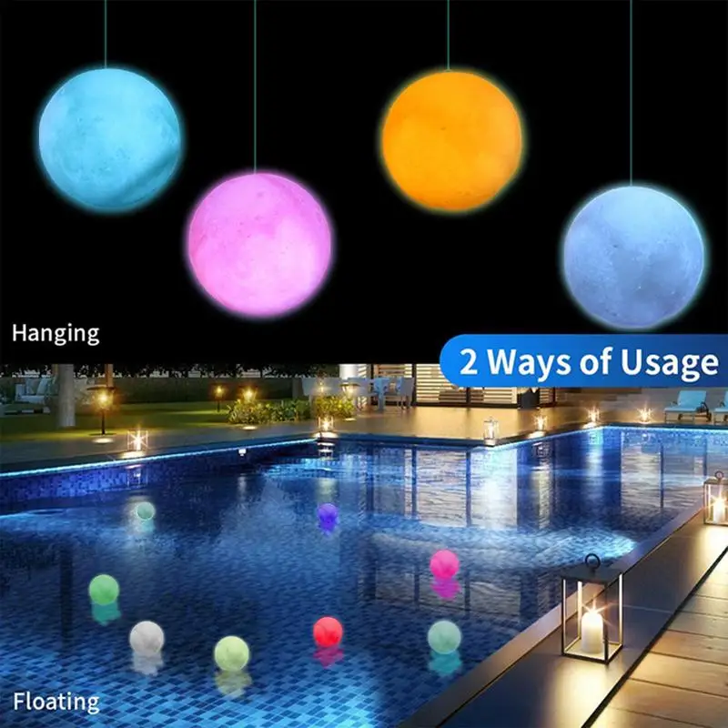 Led Floating Pool Balls Lights Luminous Ball Light For Pool Party Decor Remote Control Pool Glow Ball Lamp For Garden Decoration green holographic basketball ball glow luminous reflective basketball size 7 for night game great gift glowing balls