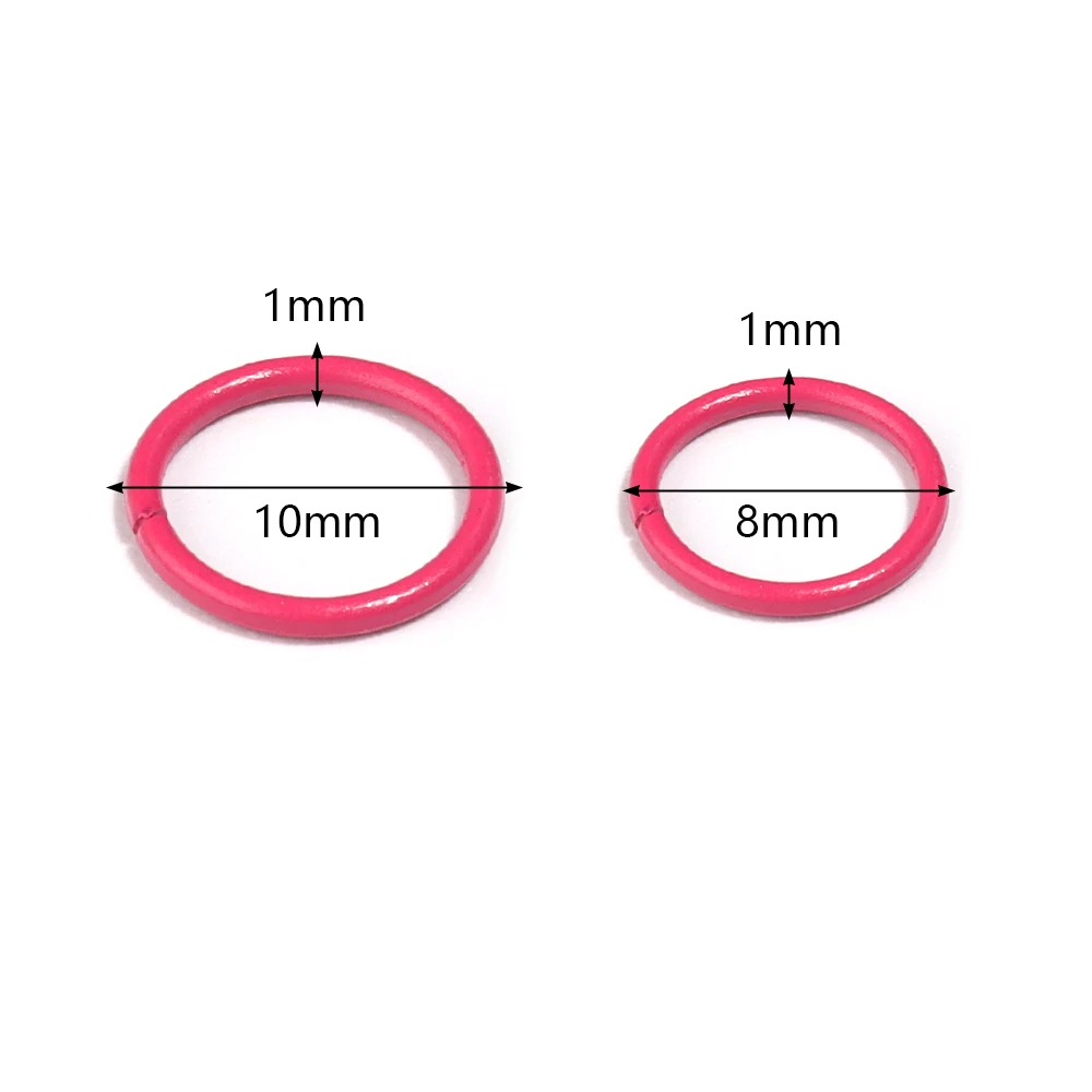 Colorful Metal Single Loop Rings for DIY Jewelry Making - 50pcs Assortment