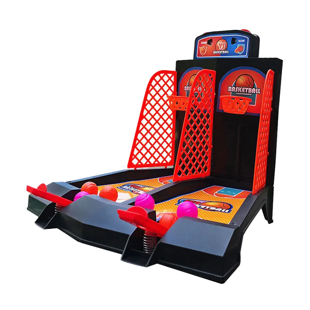 

Double Shot Machine Kids Desktop Game Toy Mini Basketball Hoop Indoor Arcade Interactive Sports Plastic Toddler Shooting
