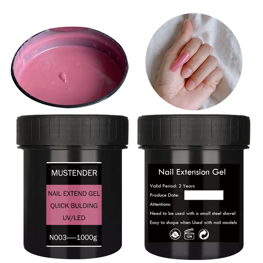 1000g Poly Nail Gel Transparent Nude White Jelly Builder for Nails