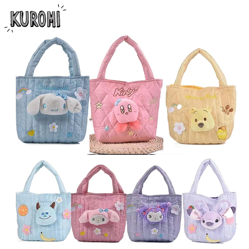 

Sanrio Kuromi Handbag Kawaii Cartoon My Melody Printing Fresh High Capacity Travel Casual Shoulder Canvas Bag Friend Gifts