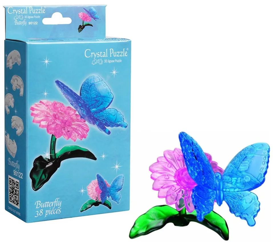 3D головоломка Crystal Puzzle Butterfly Blue M