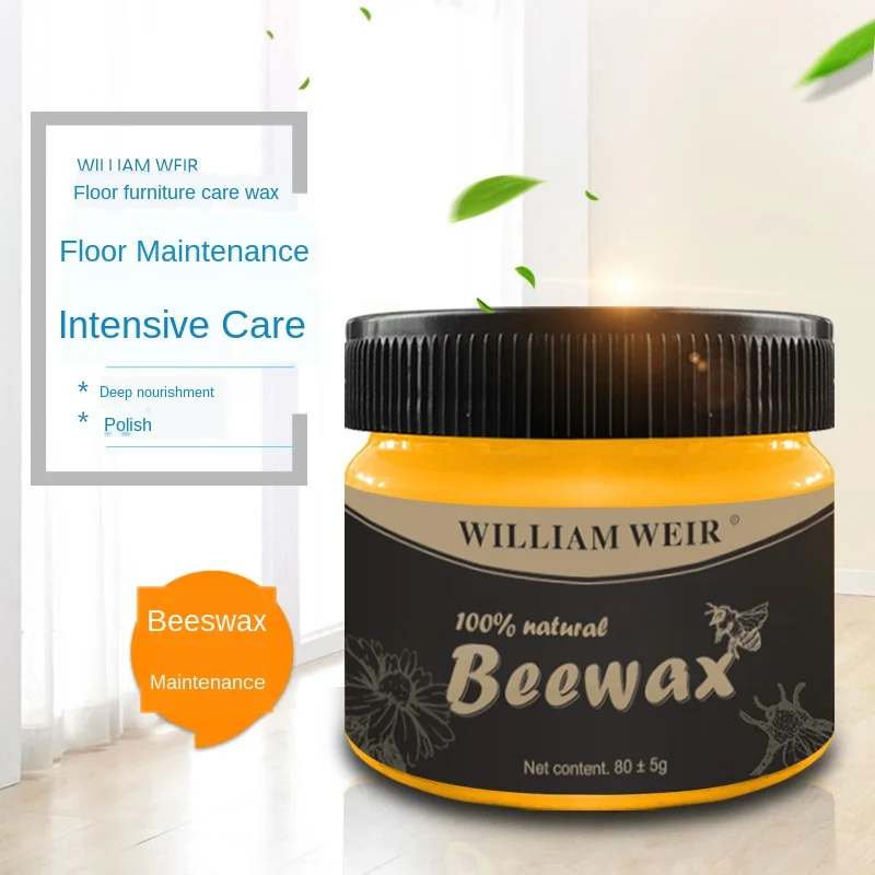 1 Pcs Wood Seasoning Beewax Wood Care Wax Solid Maintenance Cleaning Polished Waterproof Wear-Resistant Wax Furniture Care