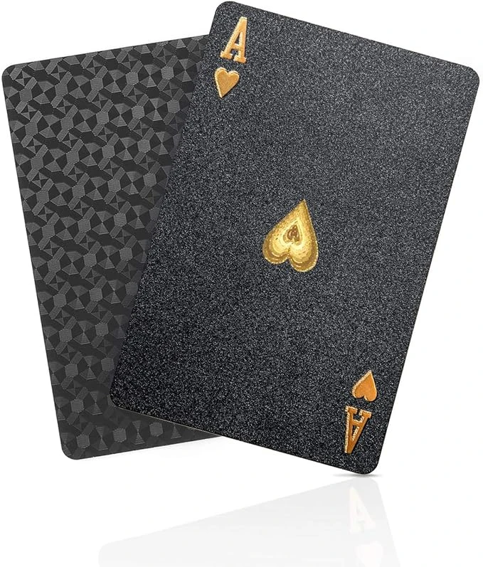 Black Gold Playing Cards Waterproof Poker Suit Magic Dmagic Package Board Game Gift Collection
