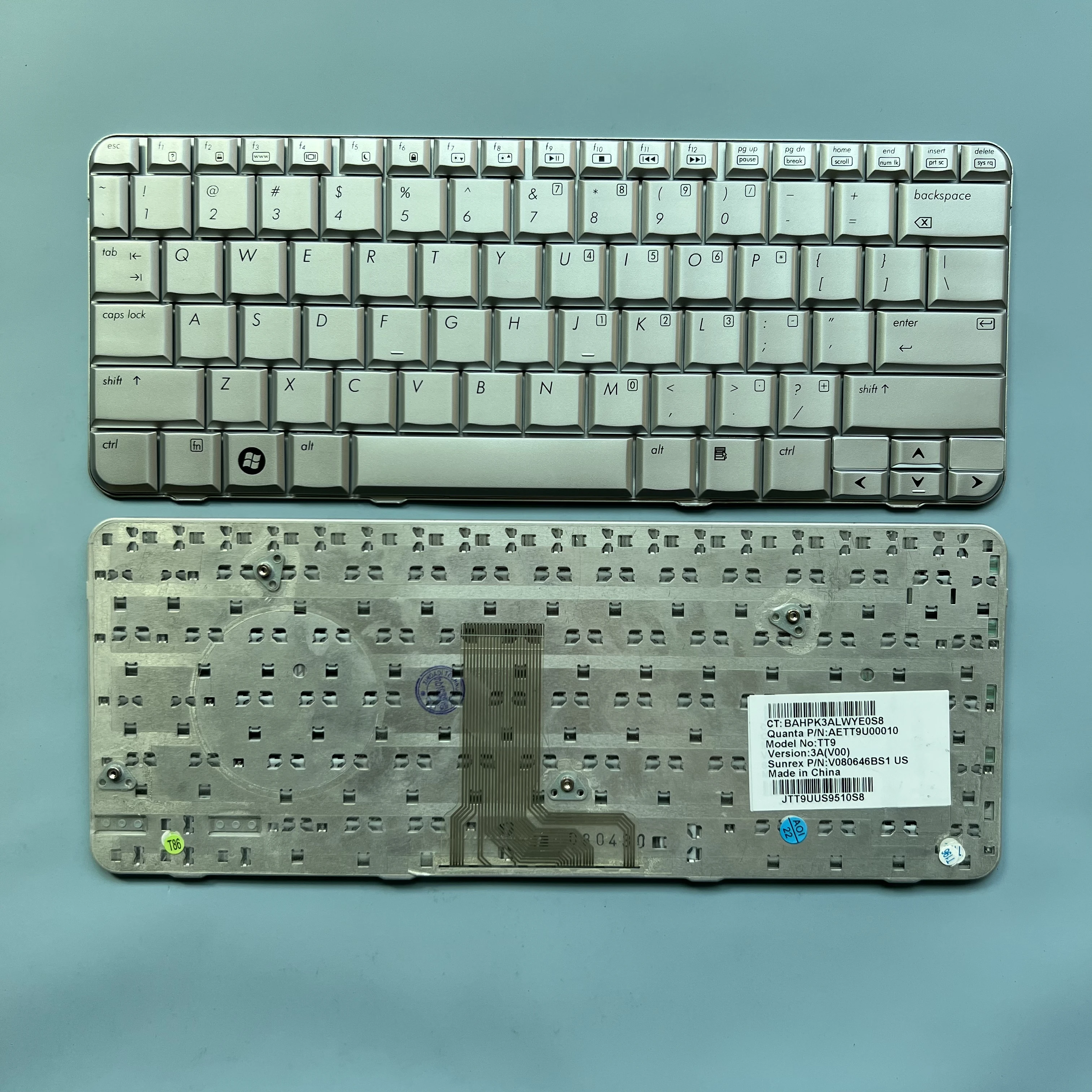 

Клавиатура XIN US для ноутбука HP Pavilion TX2500 TX2000 TX2100 TX1000 TX2017 TX2005 TX2010, английская, серебристая