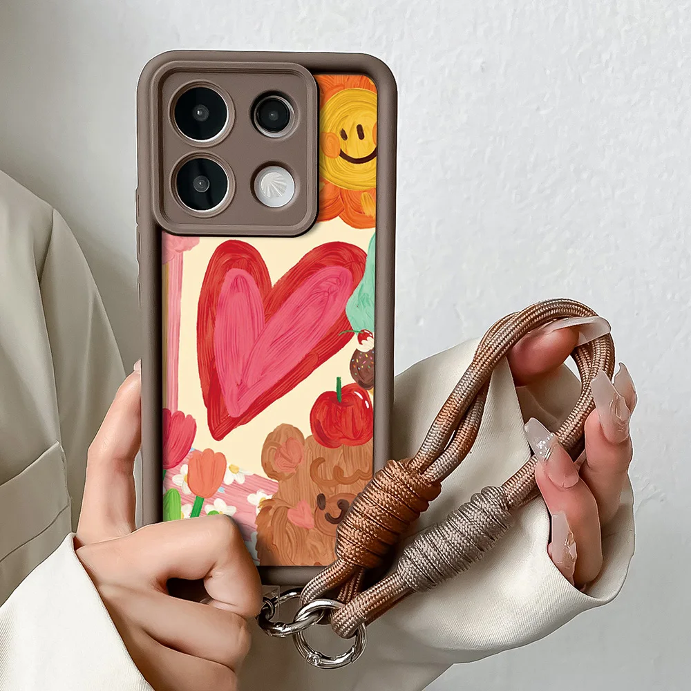 Stylish Wrist Chain Lanyard Phone Case - Funny Design Cover
